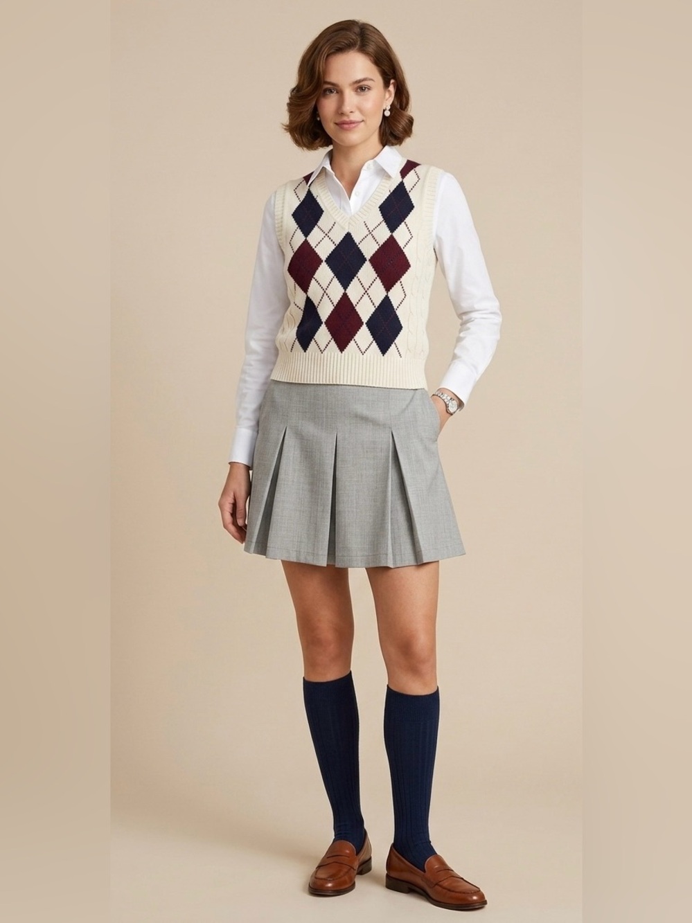 Tailored Muse Light Gray Top with Subtle Texture